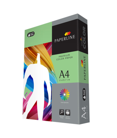 Hîrtie colorată A4 Paperline GREEN, 80 gr/m2, 500 foi, verde